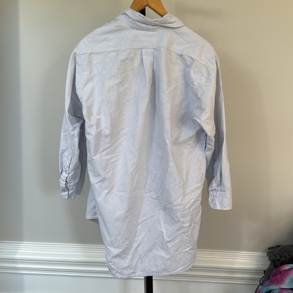 Zara blue and white striped button down oversized - Picture 4 of 4